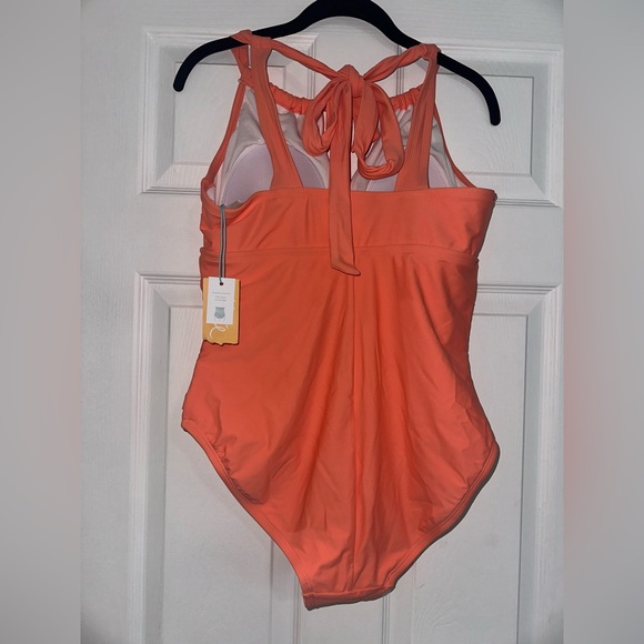 Kona Sol Women's Orange One Piece Swimsuit - Picture 3 of 4